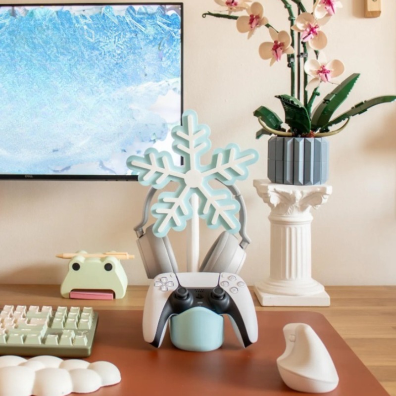 Gaming Accessories Rack - Подставка для наушников «Снежинка» с 3D-печатью,