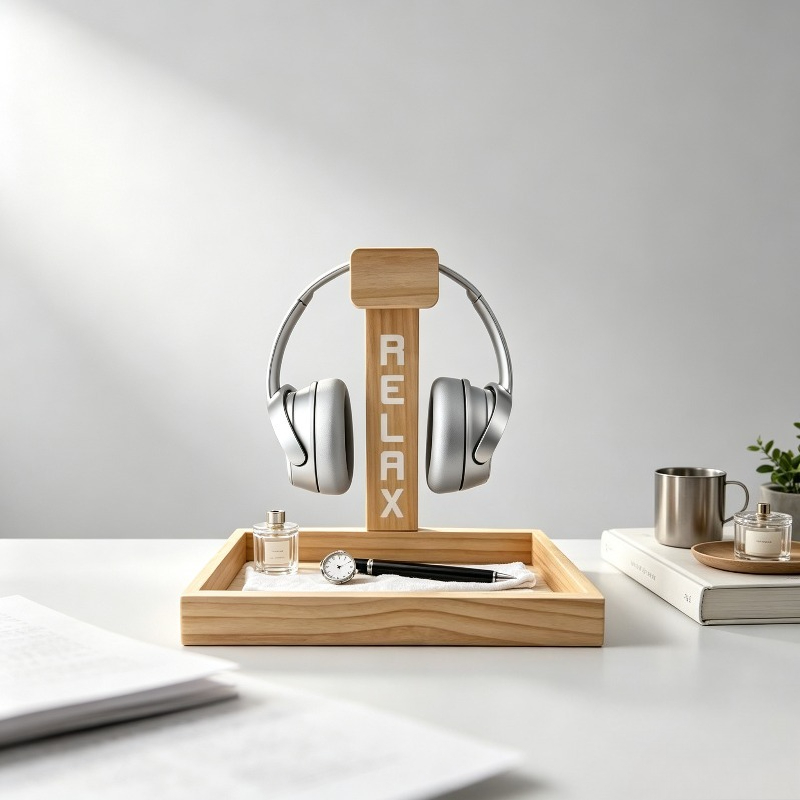 Gaming Accessories Rack - Деревянная подставка для игровой гарнитуры, настольный